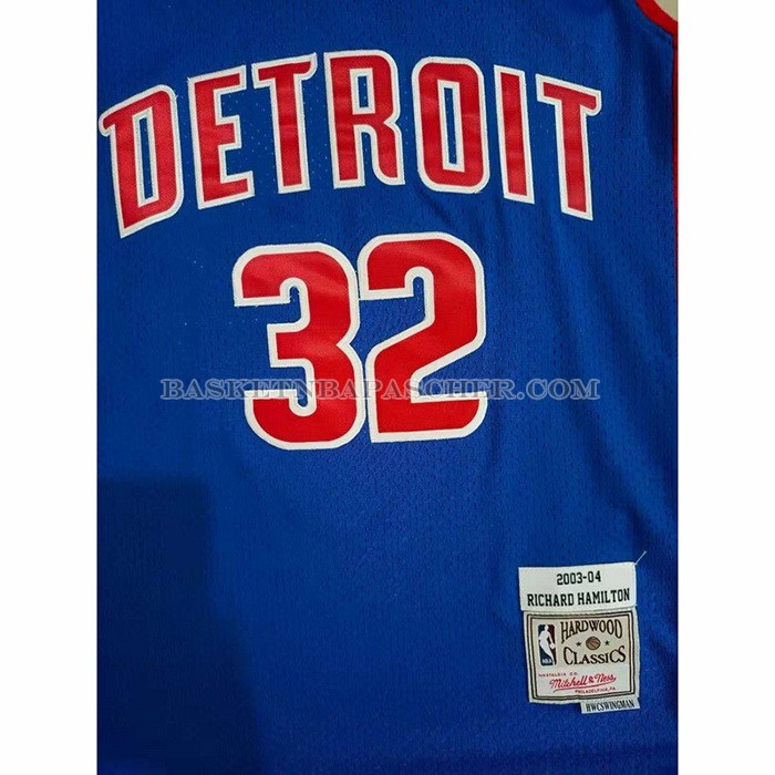 Maillot Detroit Pistons Richard Hamilton NO 32 Mitchell & Ness 2003-04 Bleu